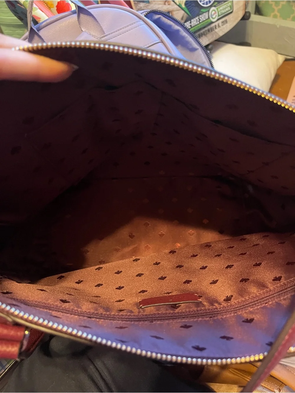 kate spade Pebbled Leather Shoulder Bag — Wine